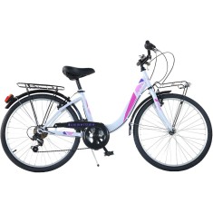 Bicicleta Dino Bikes 24&amp;#039; City Summertime alb foto