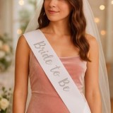 Panglică de petrecere 'Bride To Be', Albă, CMCLASS