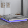 Cadru de pat cu LED, alb, 160x200 cm, lemn masiv GartenMobel Dekor, vidaXL