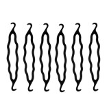 Cumpara ieftin Set 6 cleme pentru prinderea parului, din plastic - Negru
