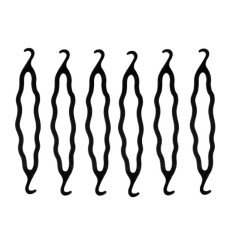 Set 6 cleme pentru prinderea parului, din plastic - Negru