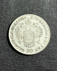 Moneda 20 kreuzer 1833 Austria semn monetărie C Praga
