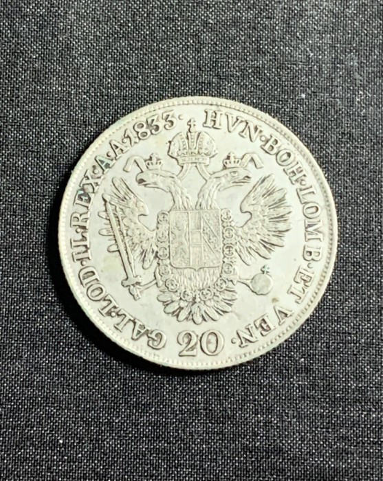 Moneda 20 kreuzer 1833 Austria semn monetărie C Praga