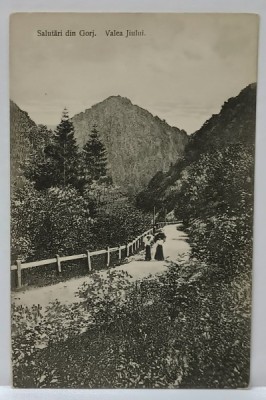 SALUTARI DIN GORJ , VALEA JIULUI , CARTE POSTALA , EDITIE INTERBELICA foto