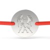 Bratara Argint 925 Snur Rosu Zodia Gemeni Atcom, 12mm. Cadou Femei