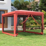 VidaXL Cort de petrecere cu 4 pereți din plasă, roșu, 3x4 m, HDPE