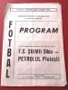 Program Meci FC Soimii Sibiu - Petrolul Ploiesti, 17 Sept. 1978. Fotbal Sibiu. Editie Veche Colectie