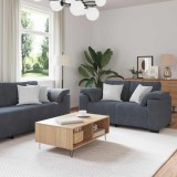 vidaXL Set de canapele cu perne, 3 piese, gri &icirc;nchis, catifea