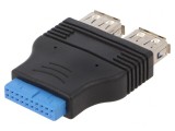 Adaptor USB 3.0 19pin la USB A x2