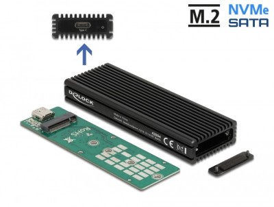 CARCASA EXTERNA COMBO USB TYPE-C PT. M.2 NVME PCIE SAU SATA SSD 42004 DELOCK foto