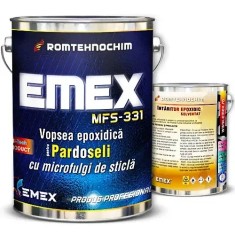 Pachet Vopsea Epoxidica Pardoseala cu Microfulgi &ldquo;Emex MFS-331&rdquo; - Maro - Bid. 20 Kg + Intaritor 4.30 Kg