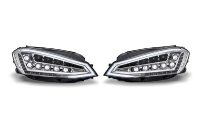 Set faruri tuning VW GOLF VII (5K), 10.2012-2017, LED; manual; crom, transparent; TUNING; LED, foto
