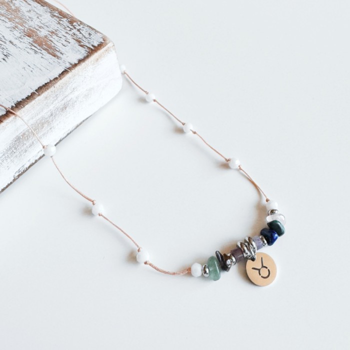 Colier la baza gatului cu cristale zodia taur