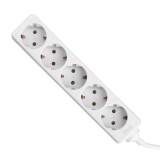 Prelungitor Ted Electric, 1.5 metri cu 5 Schuko, Cablu 3x 1.5mm, Culoare Alb, Putere 3680W 16A, TED001894