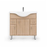 Dulap Baie Inferior Bianca Plus 85 Stejar Sonoma cu Lavoar, PAL, MDF, 85x48 cm