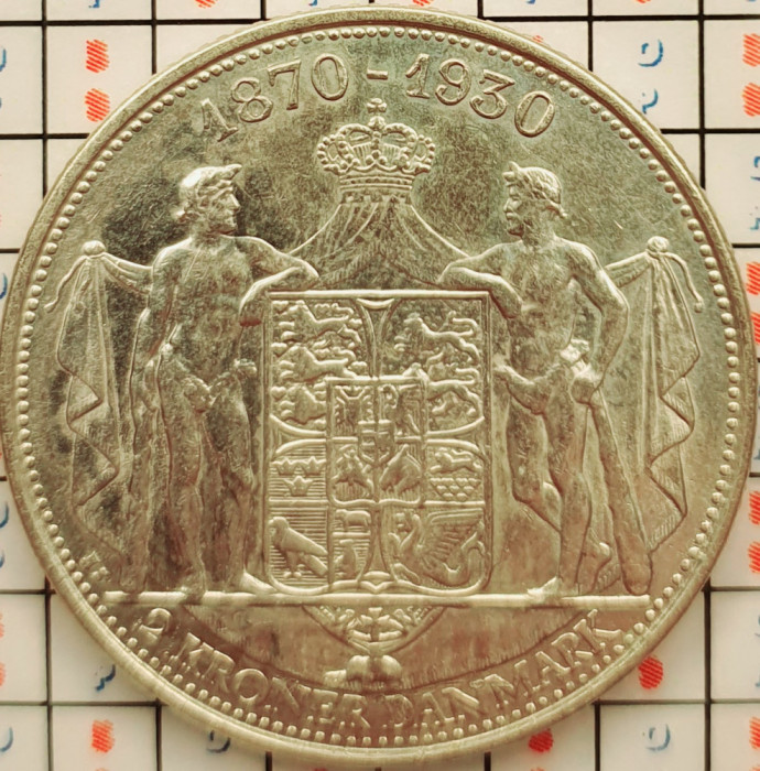 Danemarca 2 kroner 1930 argint - King&#039;s Birthday - km 829 - A013