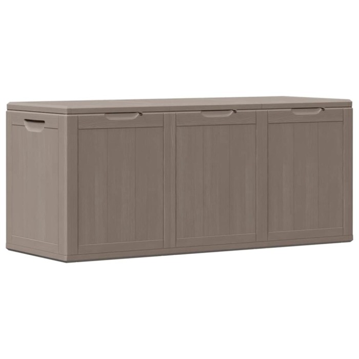 Cutie de depozitare pentru gradina, maro, 270L, aspect de lemn din PP