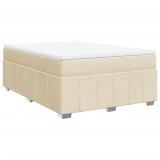 Cumpara ieftin Pat continental cu saltea, crem, 140x200 cm, material textil