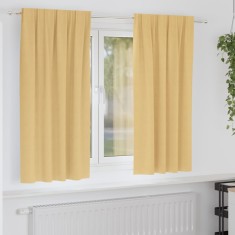 Perdele cu perdele 2 pcs Bej Poliester foto