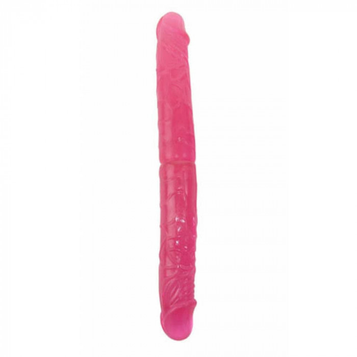 Double Heads - Dildo cu două Capuri, Roz, 37,5 cm