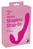 Vibrating Strapless Strap-on cu 9 moduri de vibrație si caneluri mari,, Orion