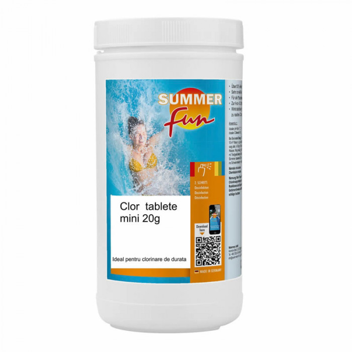 Clor Mini tablete de 20 grame, Summer Fun, pentru apa piscina, 1 kg