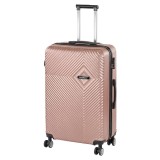 Valiză mare Leziter TraveLux Pro, carcasă rigidă ABS, 76x50x29 cm, 100L, 4 roți, cod numeric, roz-auriu