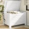 vidaXL Cutie depozitare capac &quot;RANA&quot;, alb, 100x49x54cm, lemn masiv pin 4002324