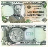 Mozambic 1000 Escudos 1972 UNC Bancnota Africa Necirculata