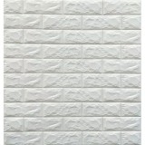Cumpara ieftin Tapet Autoadeziv 3D Alb, 70x78cm, Caramida in Relief, Modern, Interior, Spuma PE