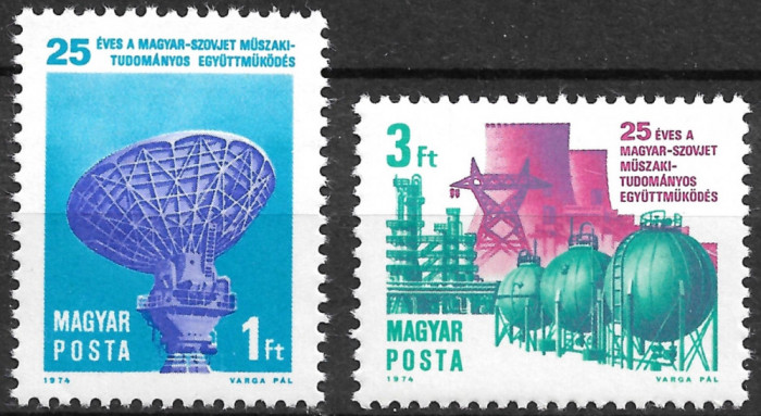 Ungaria - 1974 - Cooperarea Științifică Ungaria-URSS - serie neuzată (T206)