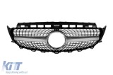 Grila diamantata crom/gray potrivita pentru Mercedes E-Class W213 sedan, S213 break, C238 coupe, A238 cabriolet 2016-2019 cu deschidere pentru camera