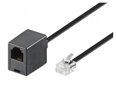 Cablu Telefon RJ11 10m Negru foto