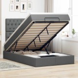 VidaXL Cadru pat otoman cu saltea țesătură gri &icirc;nchis 120x200 cm 3314080