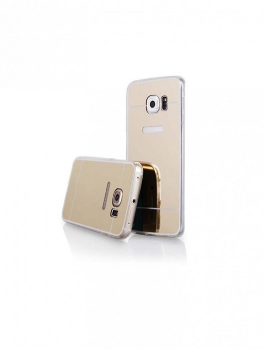 Husa Silicon + Plastic Samsung Galaxy S6 g920 Gold Mirror