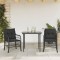 vidaXL Set bistro cu perne, 3 piese, negru, poliratan 3212096