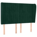 Cumpara ieftin Tablie pat cu aripioare verde inchis 147x23x118/128 cm catifea