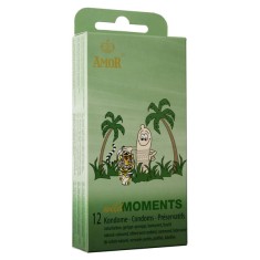 Prezervative cu nervuri AMOR Wild Moments 12 buc