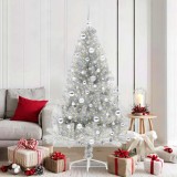 VidaXL Pom de Crăciun artificial pre-iluminat Argintiu 180 cm PET 3397211