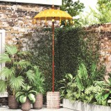 Cumpara ieftin Umbrela balineza cu baza Galben 95 x 95 x 260 cm