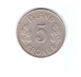 Moneda Islanda 5 kronur 1971, stare foarte buna, curata