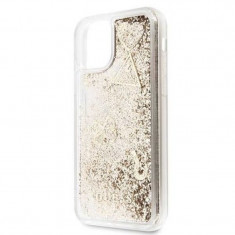 Husa de protectie, Guess Hearts, iPhone 11 Pro, Transparent/Auriu foto