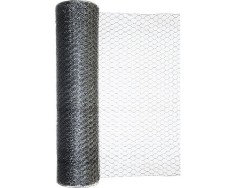 Plasa de gard din metal zincat, hexagonala, 0,7 mm, 1x10 m, argintiu foto