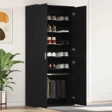 VidaXL Cabinet Pantofi Stejar Negru 80x39x180 cm Lemn Ingineresc
