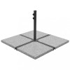VidaXL Plăci de greutate umbrelă, 4 buc., gri, 100 kg, granit, pătrat 276268