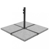 Plăci de greutate umbrelă, 4 buc., gri, 100 kg, granit, pătrat