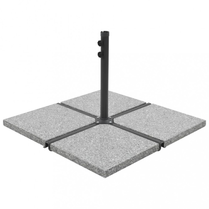 vidaXL Plăci de greutate umbrelă, 4 buc., gri, 100 kg, granit, pătrat 276268