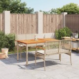 vidaXL Set mobilier de grădină cu perne, 3 piese, bej, poliratan