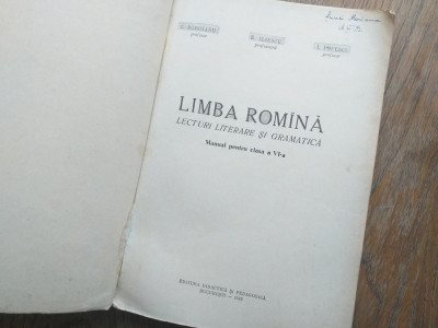 Limba rom&amp;acirc;nă manual pentru clasa a VI-a 1963 foto