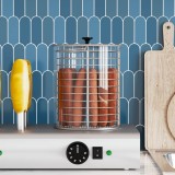 vidaXL Cilindru sticlă pentru aparat de &icirc;ncălzit hot dog, 200x240 mm 50770